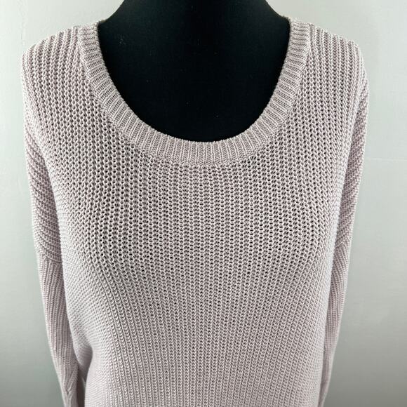 EILEEN FISHER Light Pink Organic Cotton Drop Shoulder Pullover Sweater Size M - Picture 2 of 8